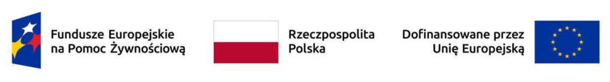 flaga Polski Unii Europejskiej oraz Funduszy Europejskich na pomoc żywnościową